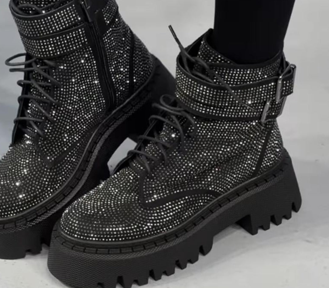 Fashion Full Crystal Stone Boots