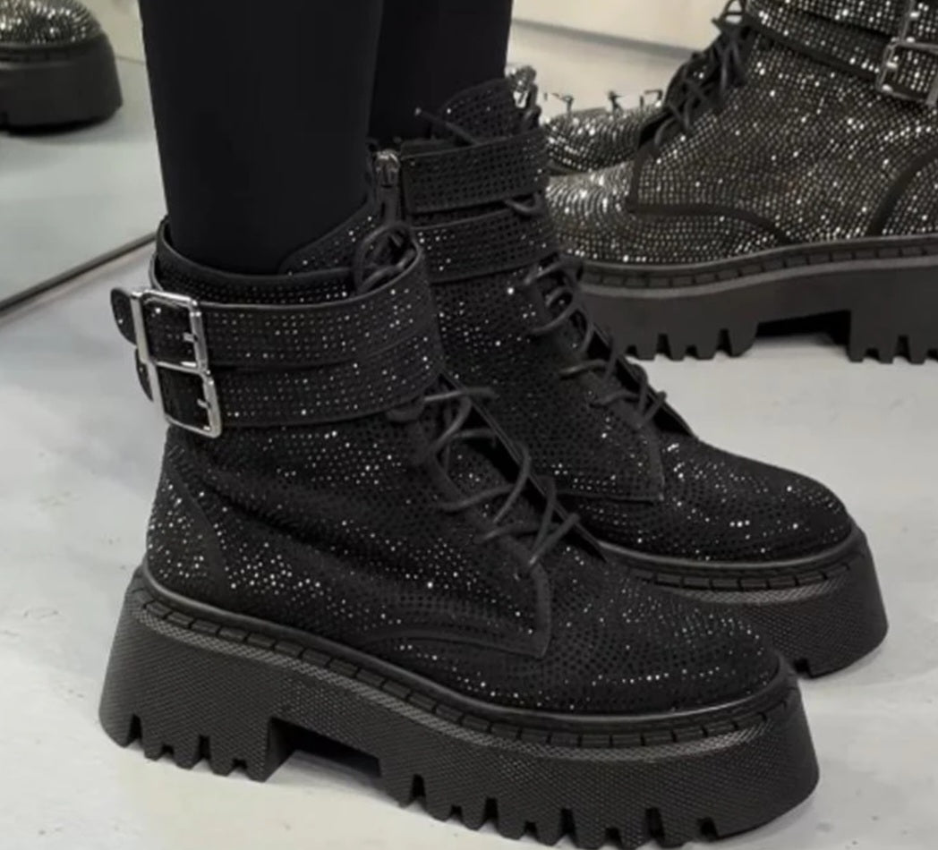 Fashion Full Crystal Stone Boots